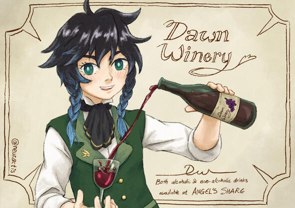 Illustration of Venti from Genshin Impact