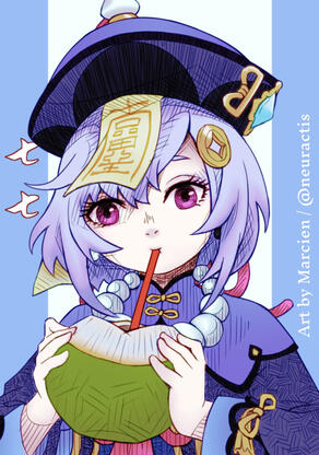 Illustration of Qiqi from Genshin Impact